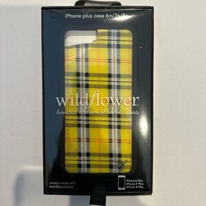 Wildflower yellow plaid iPhone 6+/7+/8+ case